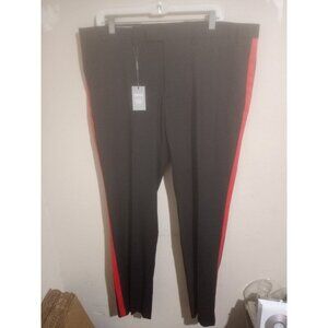 New Moss London Mens Black Formal Trousers Cropped UK Size 40L Side Stripe